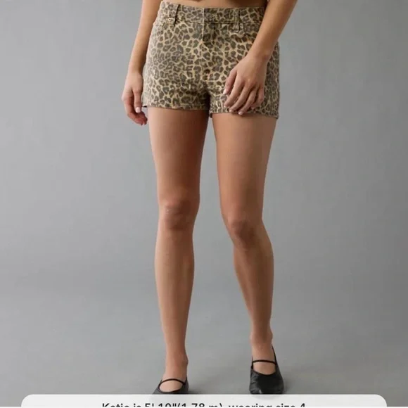 American Eagle Outfitters Leopard Print Jean Shorts - Picture 4 of 5